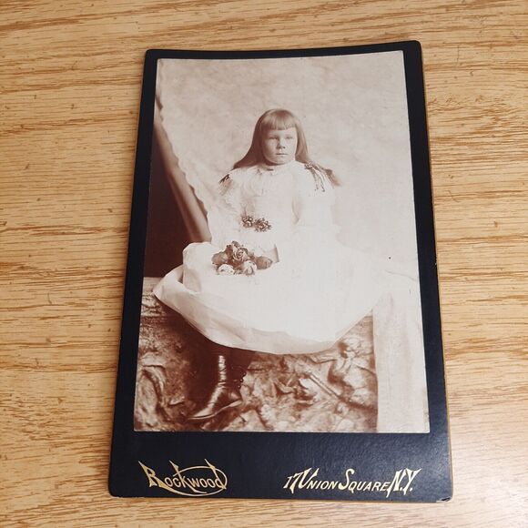 Cabinet Card Photo Young Alice Fox Gerster NYC Union Square George G. Rockwood - Picture 2 of 10
